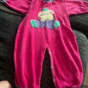 Winnie the Pooh brand Pink velour Onesie with Bear Design